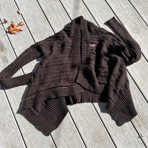 Hollister dark brown Cardigan Wrap Sweater size medium